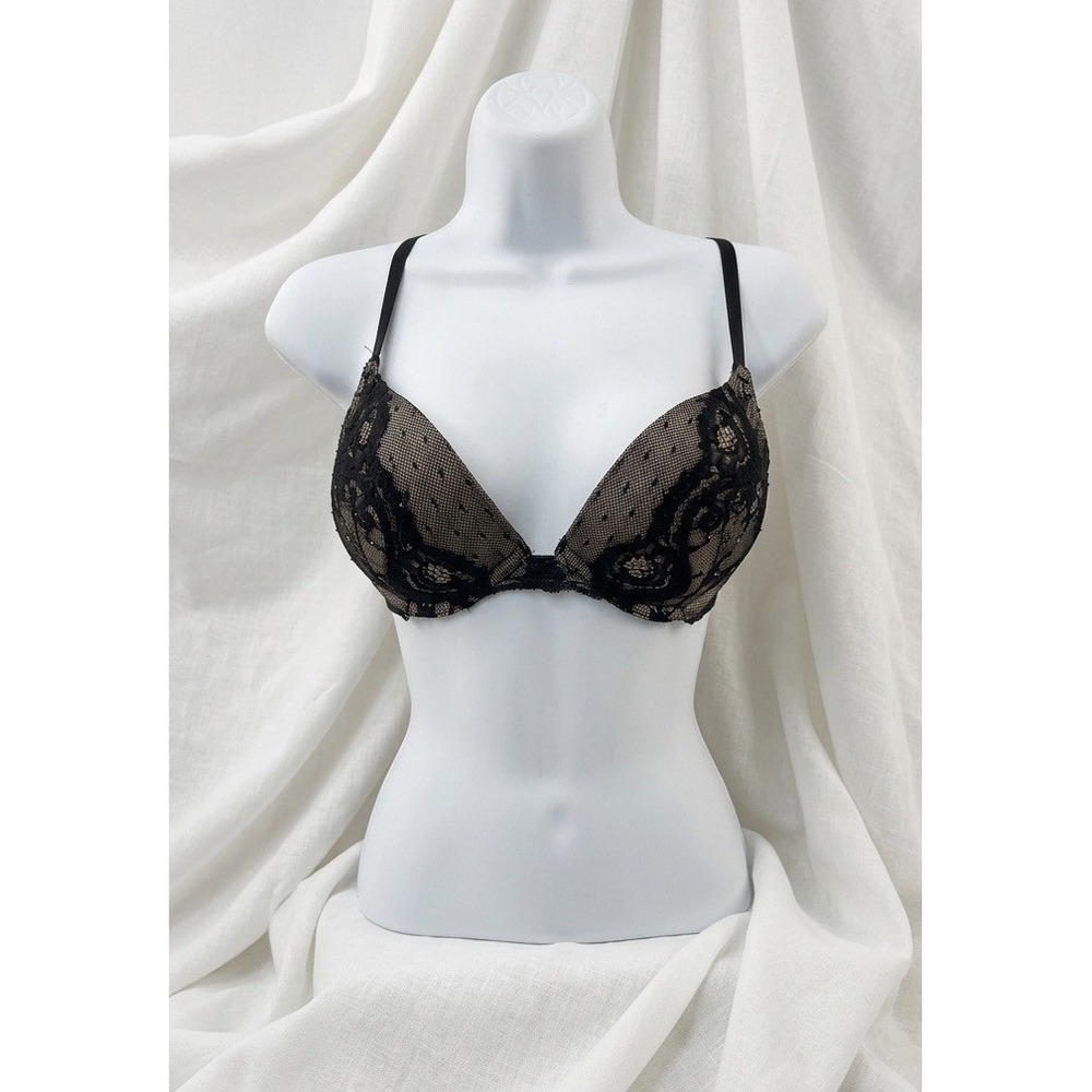 Victoria's Secret Dream Angels Lace Padded Push Up Bra Size 32D BLING Stones